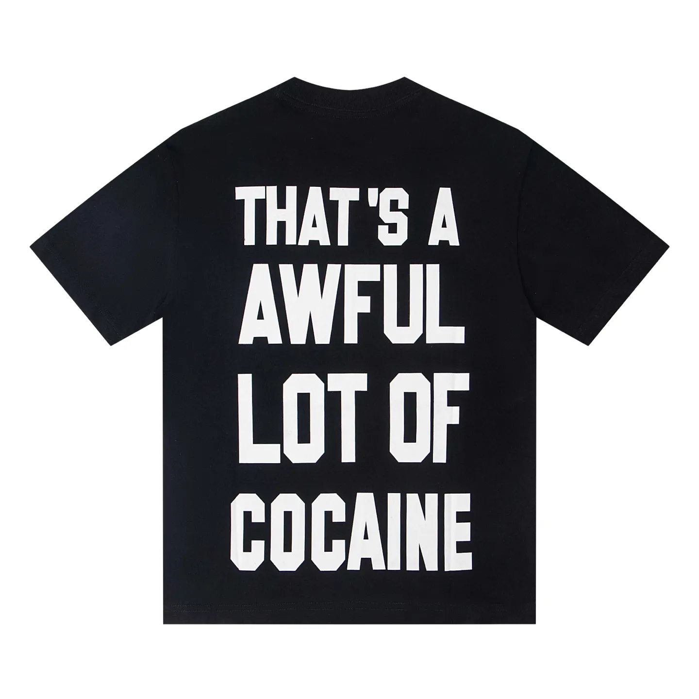 2206# Active Black (white ink direct injection) | THAT'S A AWFUL LOT OF COUGH SYRUP In Stock Real shot American simple fashion brand loose casual T-shirt Fabric (fabric): 32 counts Weight combed double yarn pure cotton Sizes (size): S-M L X L Color (colour): Active Black